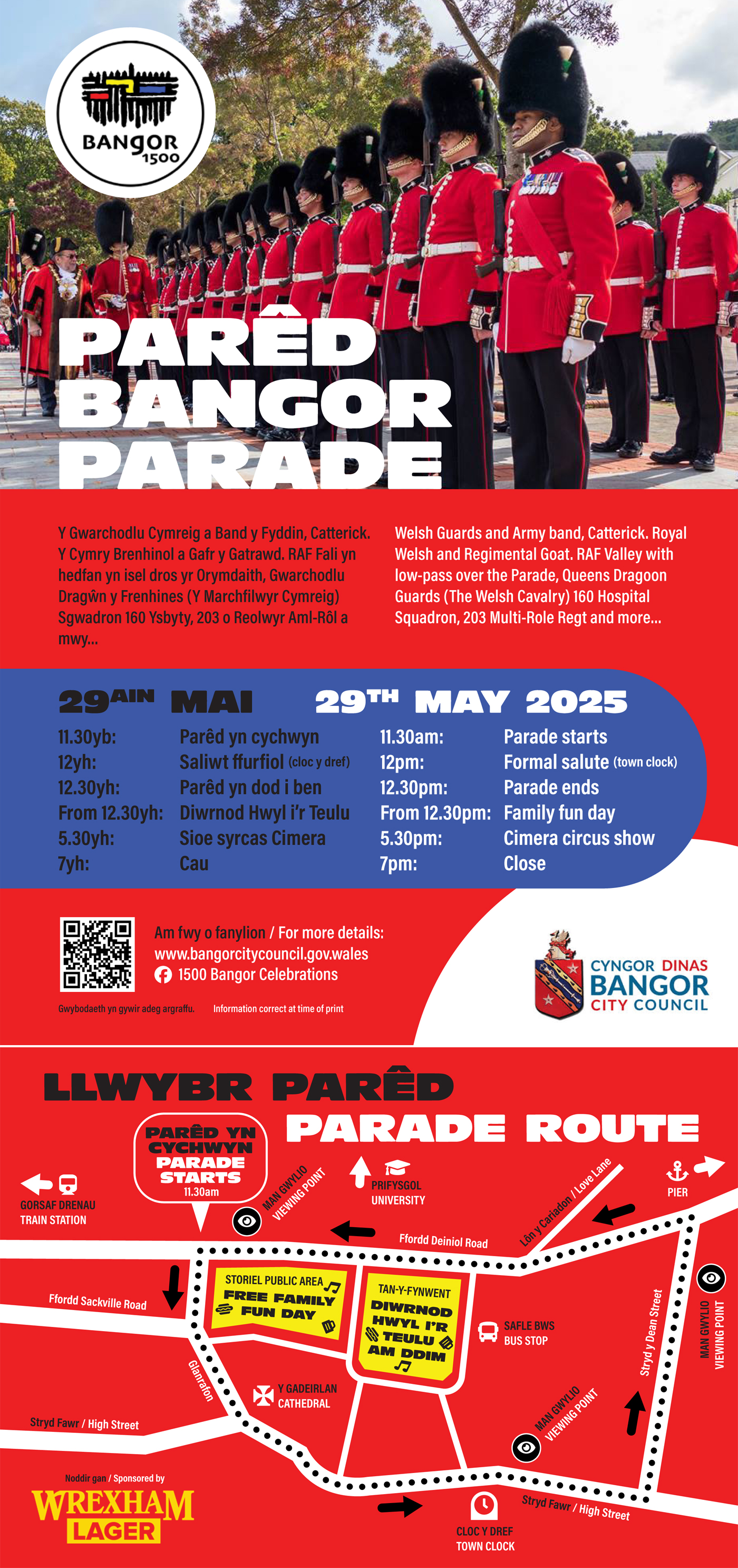 Picture shows Welsh Guards in Bangor in 2017